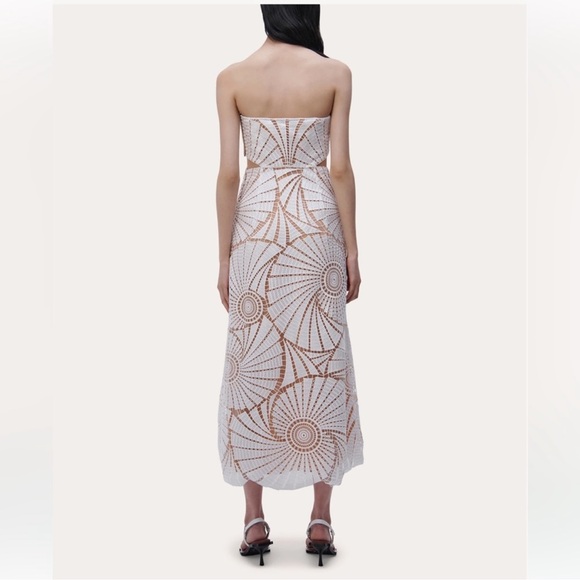 SIMKHAI
Jamie Fossil Guipure Combo Midi Dress in white -  NWT - size 6 - Picture 8 of 12